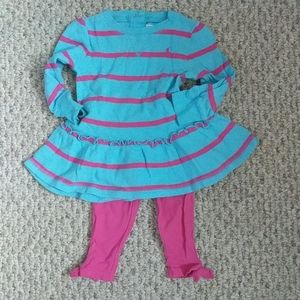 Ralph Lauren baby girl turquoise & hot pink outfit